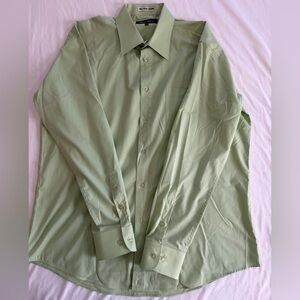 Bruno Conte Dress Shirt green button down size 16.5 34-35
